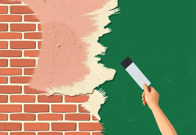 Application d'un enduit décoratif à la lisseuse sur un mur